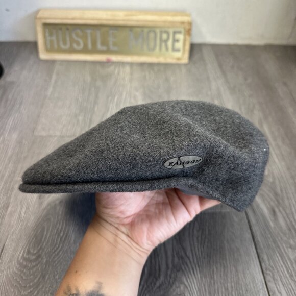 KANGOLWool Newsboy Mens Size MediumBeret Hat Cap Gray